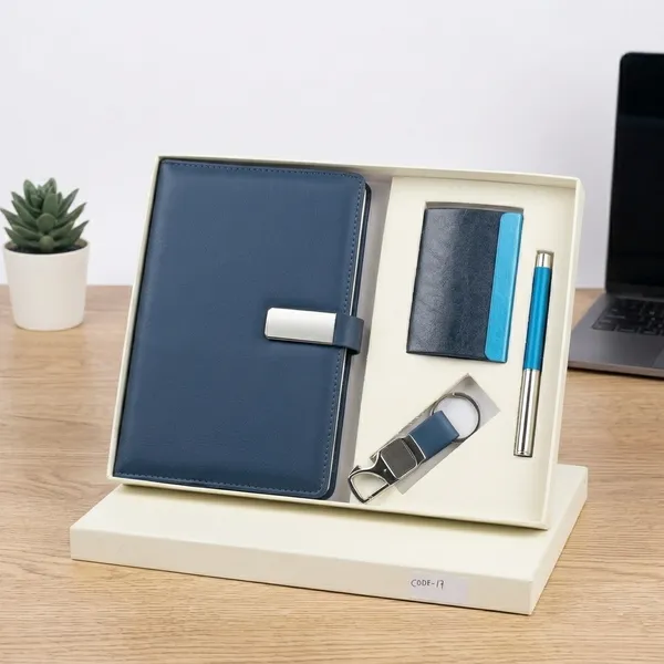 Blue_Mixed_Material_4-In-1_Business_Festive_Gift_Set