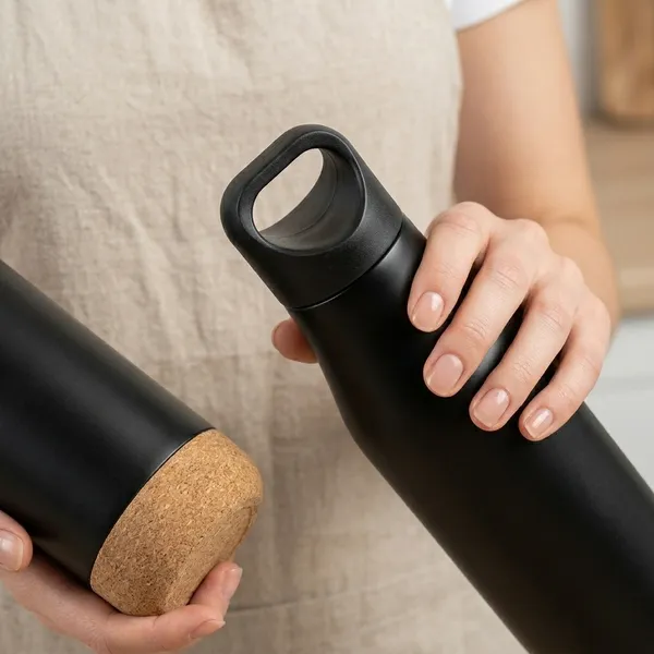 Black_Stainless_Steel_Cork_Finish_Insulated_Bottle