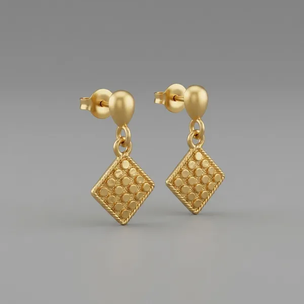 Gold-Plated_Diamond-Shaped_Dangle_Earrings_-_Pack_Of_2