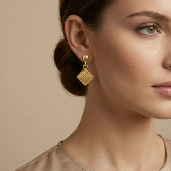 Gold-Plated_Diamond-Shaped_Dangle_Earrings_-_Pack_Of_2