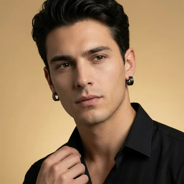 Stainless_Steel_Black_Huggie_Hoop_Earrings_For_Men_(Pack_Of_2)