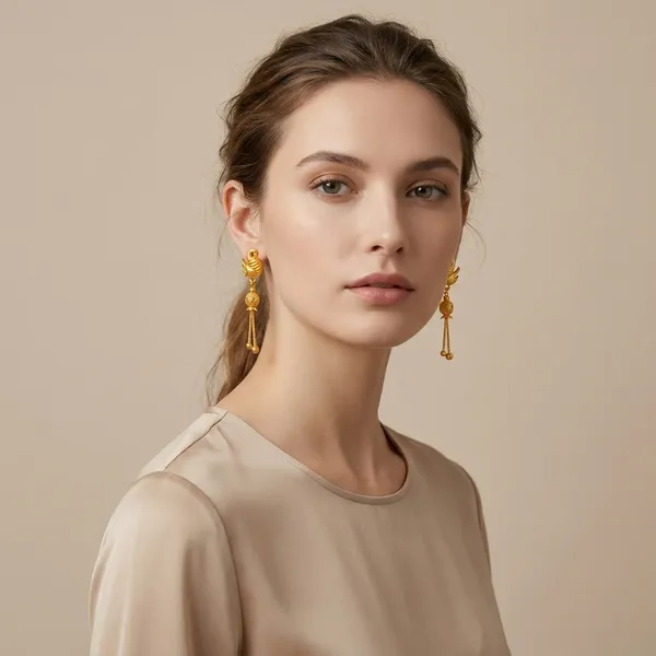 Golden_Alloy_Floral_Textured_Bead_Chain_Tassel_Dangle_Earrings,_Heart_Chain_Bead_Dangle_Earrings_And_Traditional_Drop_Earrings,_Swan_Design_Drop_Earrings_For_Women_(Pack_Of_4)