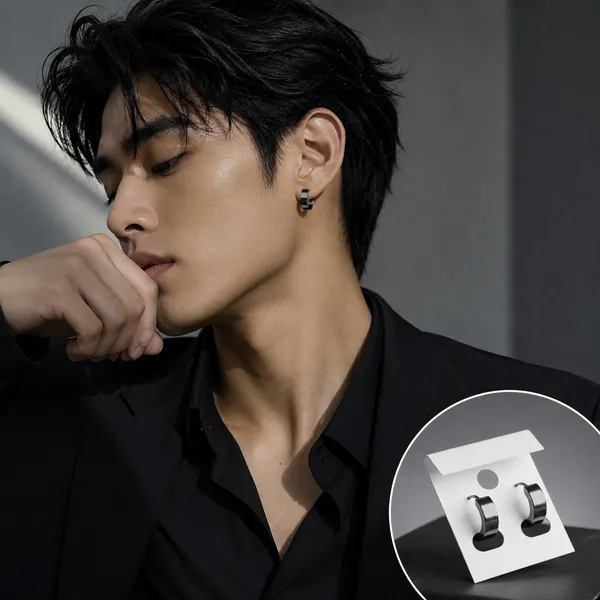 Stainless_Steel_Black_Huggie_Hoop_Earrings_For_Men_(Pack_Of_2)