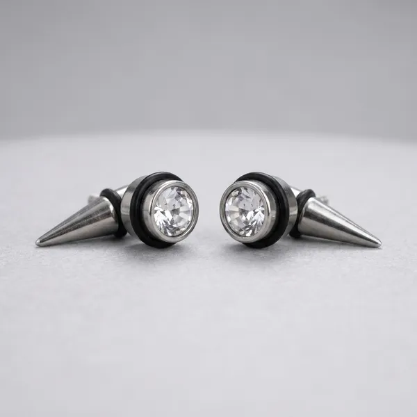 Fake_Plug_Earrings_With_Cubic_Zirconia_Stainless_Steel_Stud_Earring_(Pack_Of_2)