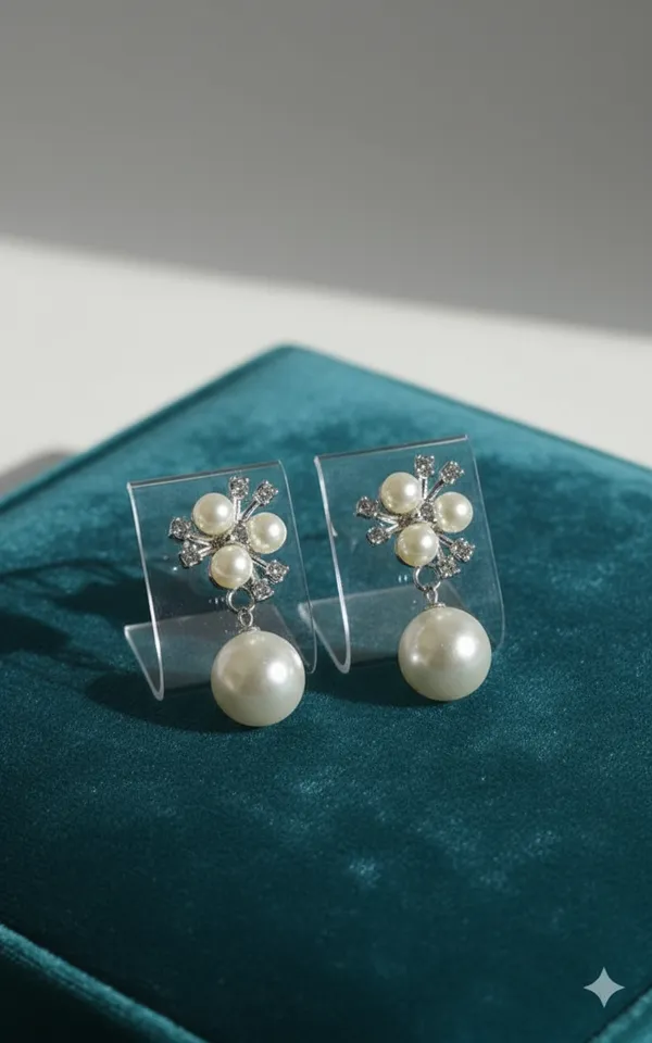 White_Pearl_Crystal_Accent_Floral_Drop_Earrings_For_Women_-_Pack_Of_2