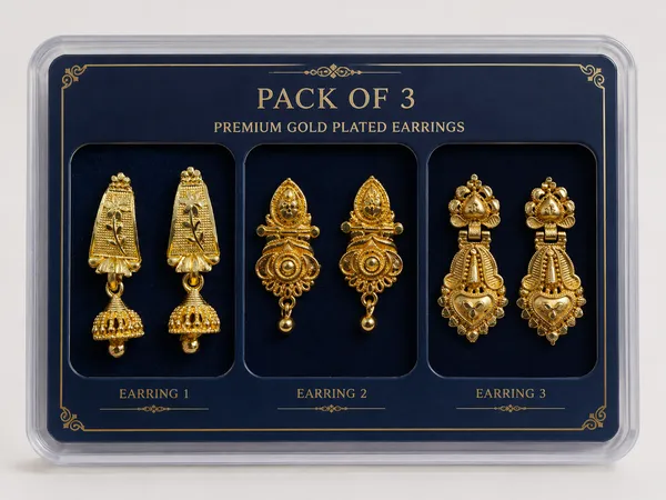 Golden_Alloy_Floral_Paisley_Jhumka_Earrings_|_Golden_Alloy_Floral_Dome_Jhumka_Earrings_|_Traditional_Gold-Plated_Teardrop_Earrings_With_Intricate_Detailing_(Pack_Of_3)