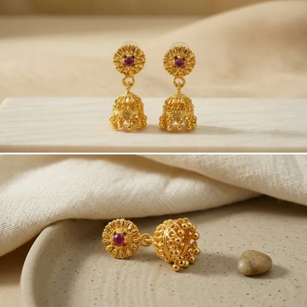 Golden_Alloy_Pink_Stone_Floral_Jhumka_Earrings_For_Women