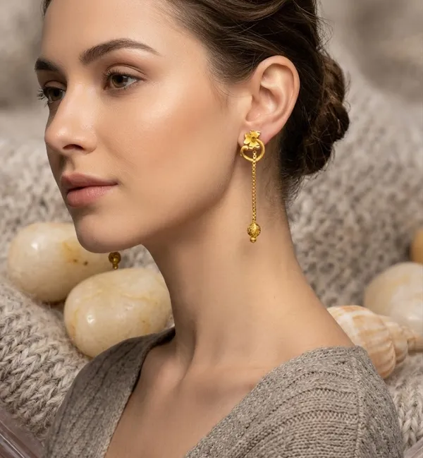 Golden_Alloy_Heart_Chain_Bead_Dangle_Earrings_For_Women_-_Pack_Of_2