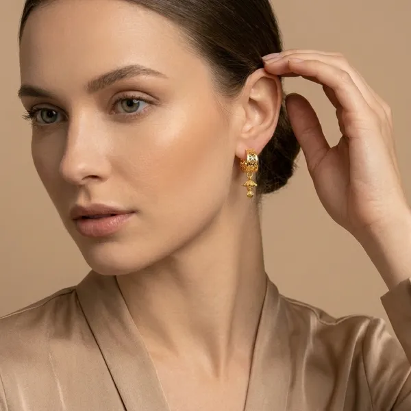 Golden_Alloy_Two-Tone_Lattice_Hoop_Dangle_Earrings_For_Women_-_Pack_Of_2