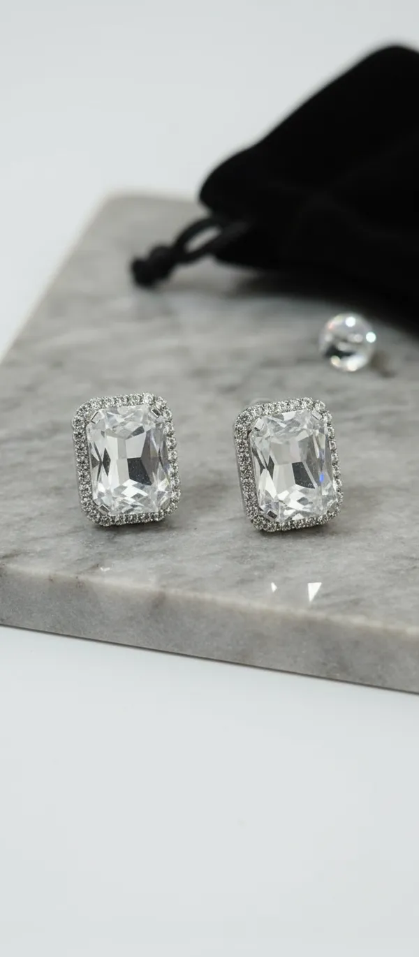 White_Crystal_Rectangular_Halo_Stud_Earrings_For_Women_-_Pack_Of_2