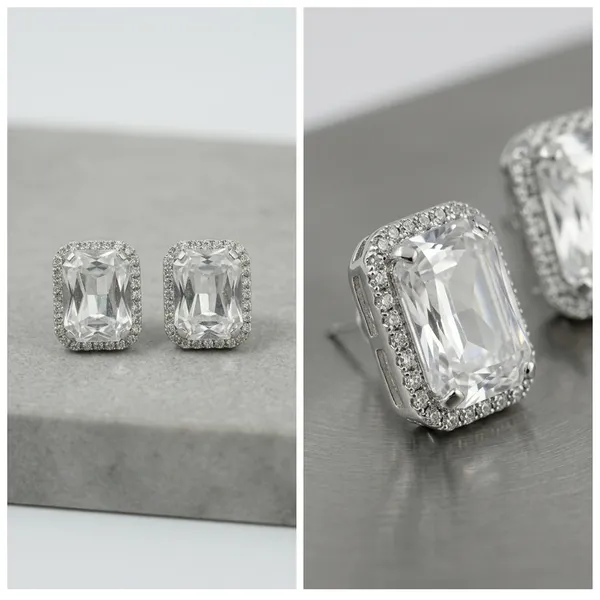 White_Crystal_Rectangular_Halo_Stud_Earrings_For_Women_-_Pack_Of_2