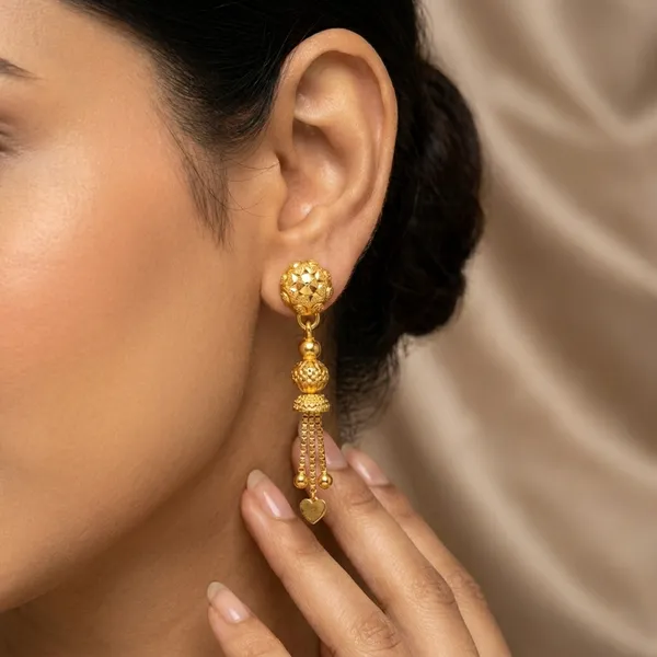 Golden_Alloy_Floral_Textured_Bead_Chain_Tassel_Dangle_Earrings_For_Women_-_Pack_Of_2