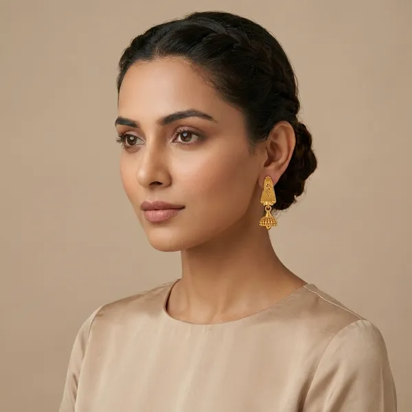 Golden_Alloy_Floral_Dome_Jhumka_Earrings_For_Women_-_Pack_Of_2