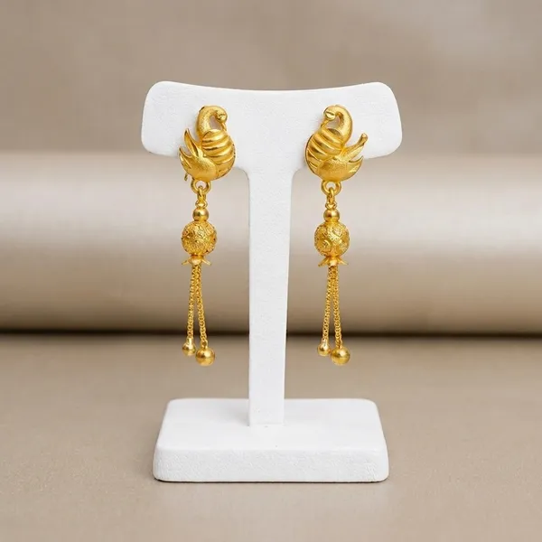 Golden_Alloy_Floral_Textured_Bead_Chain_Tassel_Dangle_Earrings,_Heart_Chain_Bead_Dangle_Earrings_And_Traditional_Drop_Earrings,_Swan_Design_Drop_Earrings_For_Women_(Pack_Of_4)