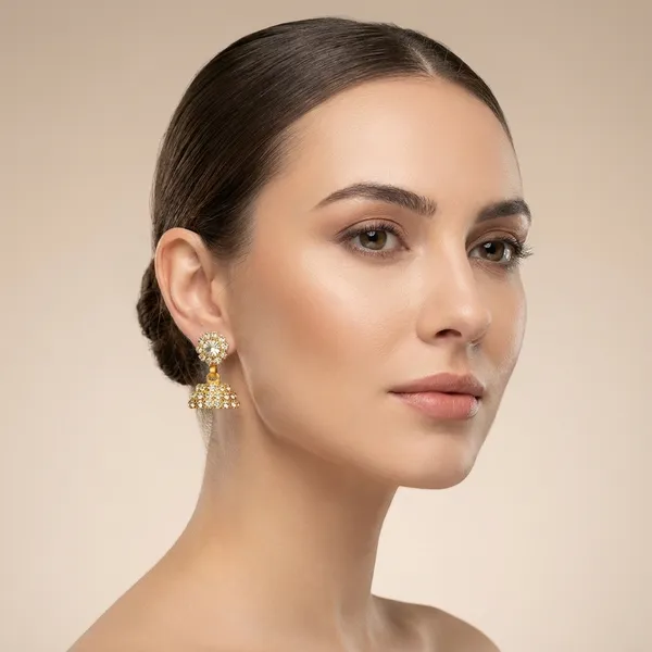 Gold_Plated_Stone_Jhumki_Earrings_For_Women_Girls