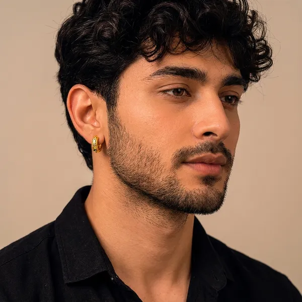 Gold_Plated_Hoop_Earrings_Stylish_Round_Bali_For_Mens_Pack_Of_2