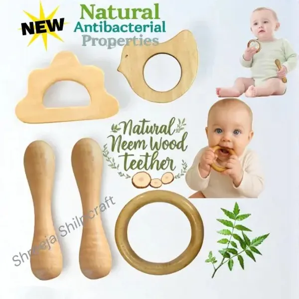 Handmade_Neem_Wood_Baby_Teether_Combo_Wooden_Teething_Toys_For_Healthy_Oral_Development