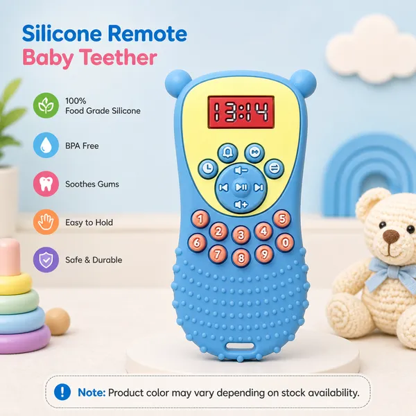 Natural_Neem_Wood_Baby_Teether_with_Silicone_Remote_Shape_Teether_Free