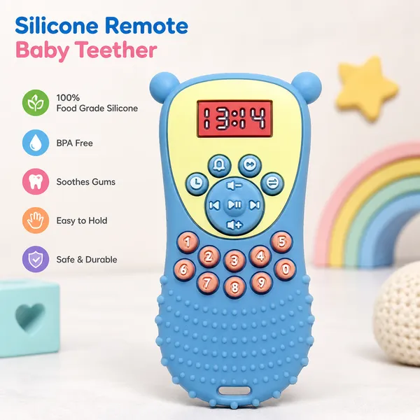 Natural_Neem_Wood_Baby_Teether_with_Silicone_Remote_Shape_Teether_Free
