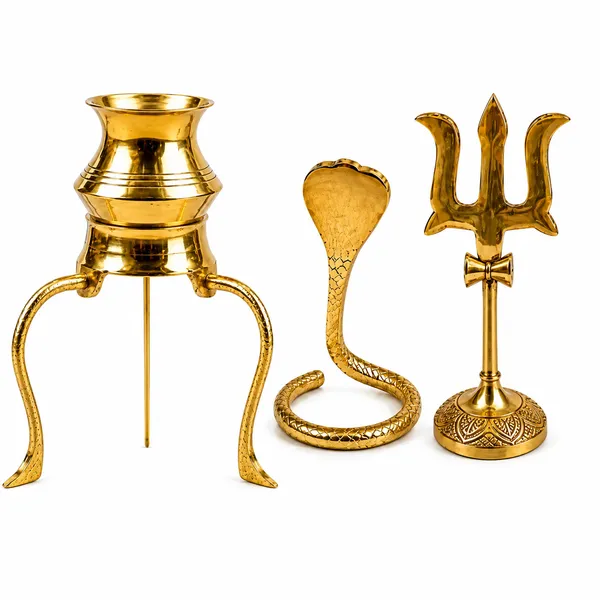 PURE_BRASS_TRIPAI_JALADHARI_&_SNAKE_TRISHUL_COMBO_Pack_of_3