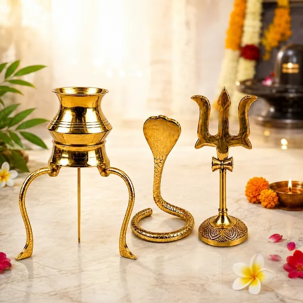 PURE_BRASS_TRIPAI_JALADHARI_&_SNAKE_TRISHUL_COMBO_Pack_of_3