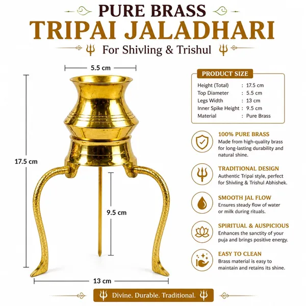PURE_BRASS_TRIPAI_JALADHARI_&_SNAKE_TRISHUL_COMBO_Pack_of_3