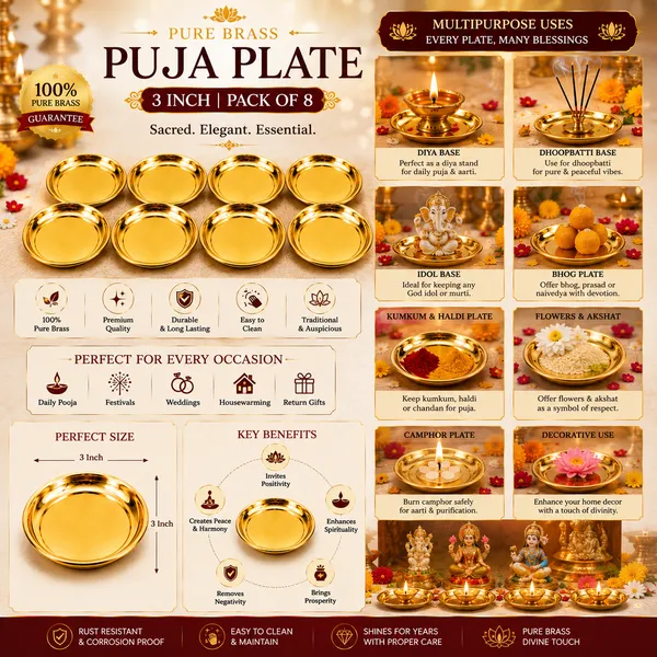 Pure_Brass_Puja_Plate_–_Pack_of_8_Multipurpose_|_3_Inch_|_Perfect_for_Diya,_Dhoop,_Bhog,_Idols_&_Daily_Puja