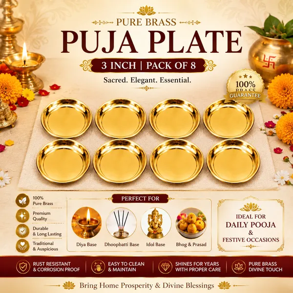 Pure_Brass_Puja_Plate_–_Pack_of_8_Multipurpose_|_3_Inch_|_Perfect_for_Diya,_Dhoop,_Bhog,_Idols_&_Daily_Puja