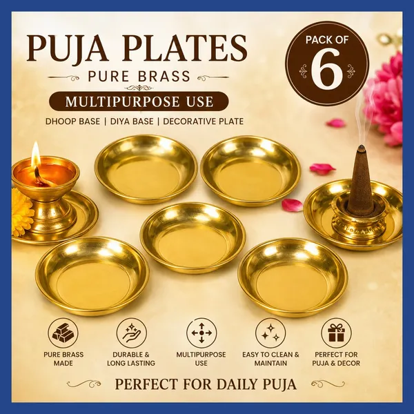 Pure_Brass_Puja_Plates_Pack_of_6_(Size-3inch)_for_dhoopbatti_base_,_idols_base,diya_base_multipurpose_use