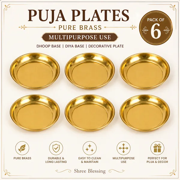 Pure_Brass_Puja_Plates_Pack_of_6_(Size-3inch)_for_dhoopbatti_base_,_idols_base,diya_base_multipurpose_use