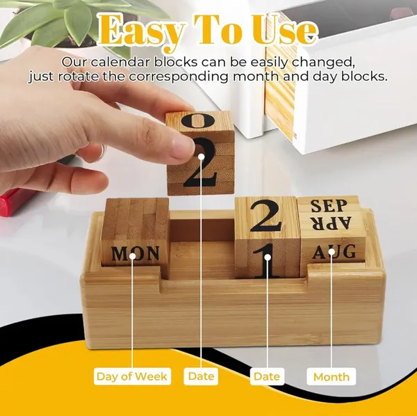 Shreeja_Shilpcraft_Pine_Wood_Perpetual_Calendar_|_Handmade_Wooden_Desk_Calendar_|_Manual_Date_Change_Block_Calendar_|_Office_&_Home_Décor