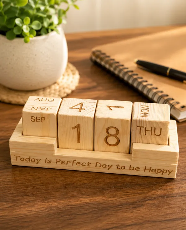 Shreeja_Shilpcraft_Pine_Wood_Perpetual_Calendar_|_Handmade_Wooden_Desk_Calendar_|_Manual_Date_Change_Block_Calendar_|_Office_&_Home_Décor