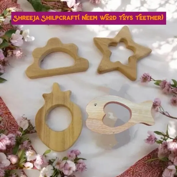 Neem_Wooden_Teether_For_Infant_Combo_Cloud_Star_Strawberry_Fish_(Set__Of_Combo_4)