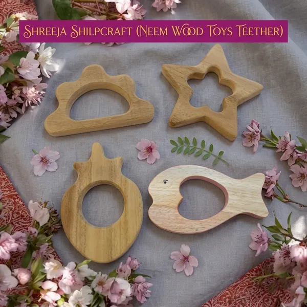 Neem_Wooden_Teether_For_Infant_Combo_Cloud_Star_Strawberry_Fish_(Set__Of_Combo_4)