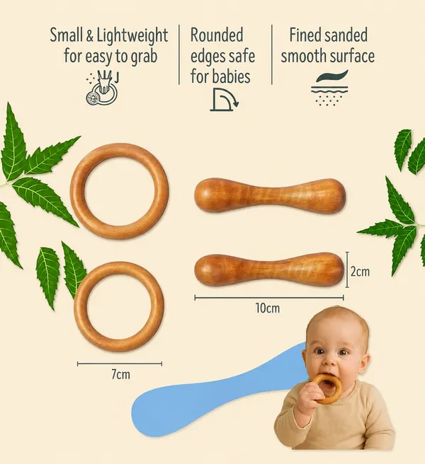 Natural_Neem_Wood_Baby_Teether_Set_2_Dumbbells_2_Rings_Teether_Pack_Of_4