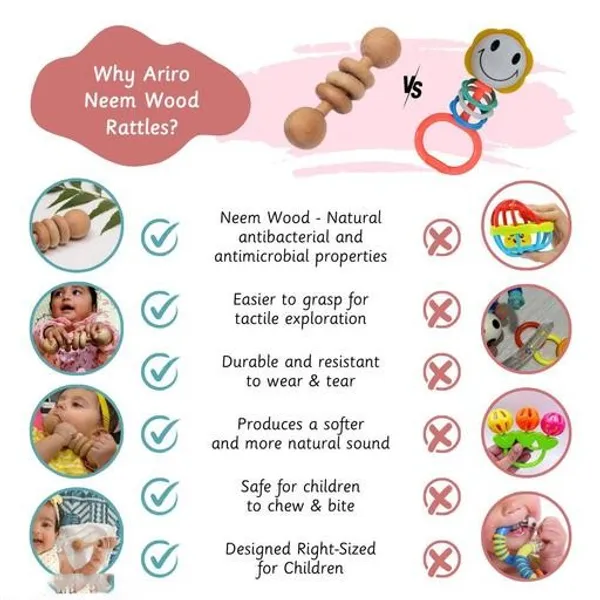 Neem_Wood_Teether_A_Natural_Choice_For_Your_Baby__Shapes_Strawberry_Cloud_Bird_And_Ring_(Set_Of_Combo4)