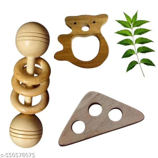 Neem_Wood_Baby_Rattle_And_Teether_Set_Wooden_Toy_For_Infant_Sensory_Development_(Pack_Of_3)