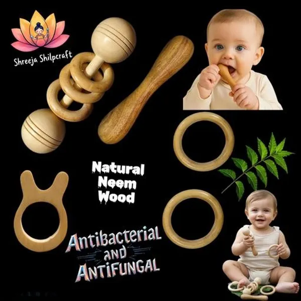 Neem_Wood_Baby_Rattles_Teether_Combo_Set_Of_5_Pcs_Natural_Neem_Wood_Antibacterial_Antifungal_Safe_Eco_Friendly_For_Babies