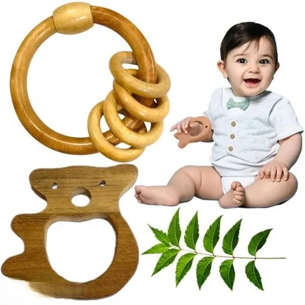 Wooden_Baby_Teething_Ring_Rattle_With_Ring_Teether_Natural_Neem_Wood_With_Teddy_Shaped_Teether