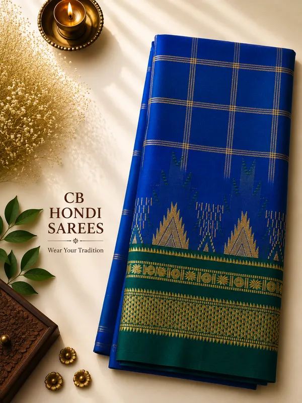 Ilkal_Saree_with_Zari_Checked_Pattern
