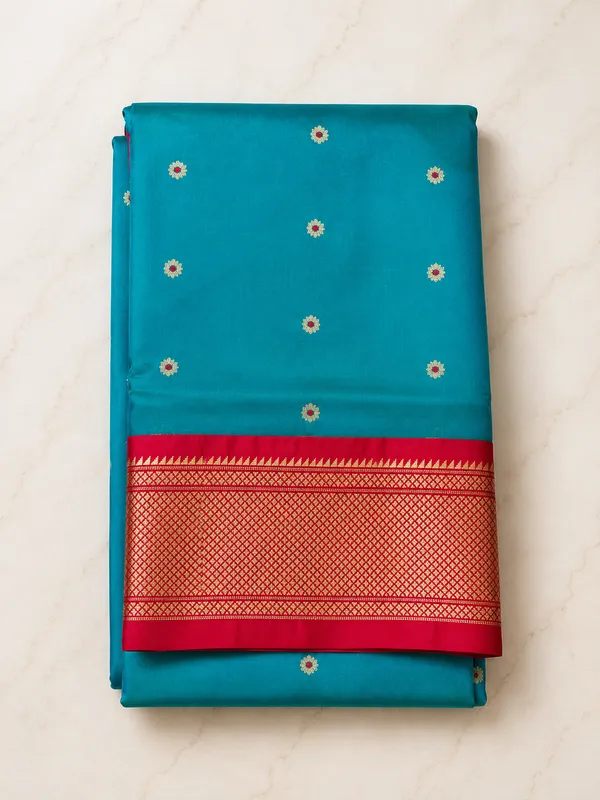 Art_Silk_Paithani_Saree_With_All_over_Zari_Weaves_&_Contrast_Border