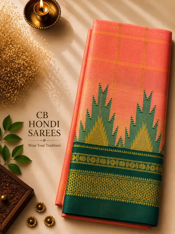 Ilkal_Saree_with_Zari_Checked_Pattern