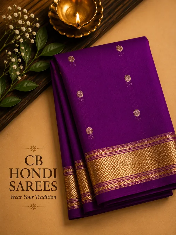 Purple_Wine_Semi_Silk_Self_Paithani_Saree_with_All_Over_Zari_Weave
