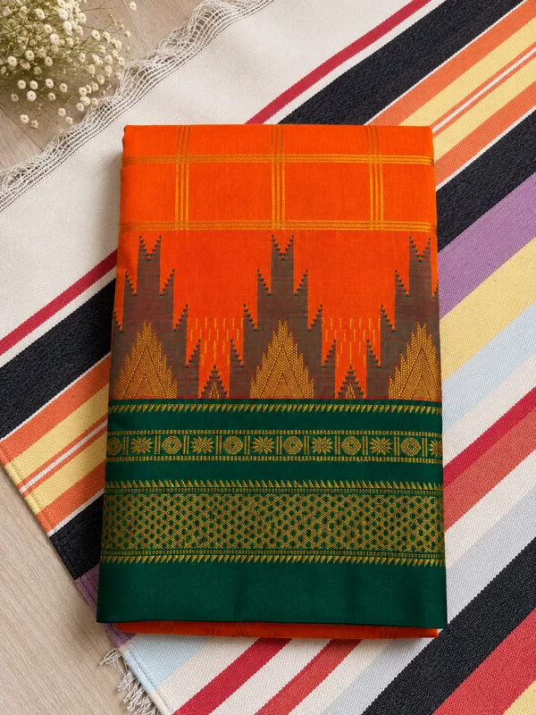 Ilkal_Saree_with_Zari_Checked_Pattern