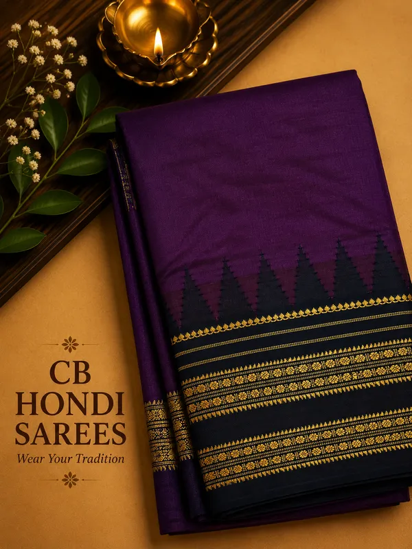Burgundy_Narayanpet_Saree_with_Temple_Weave