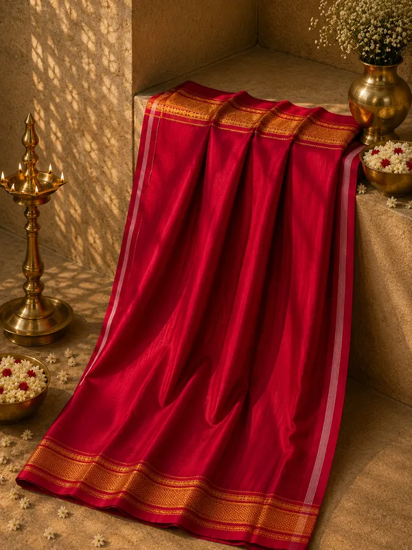 Ilkal_Saree_with_Zari_Checked_Pattern