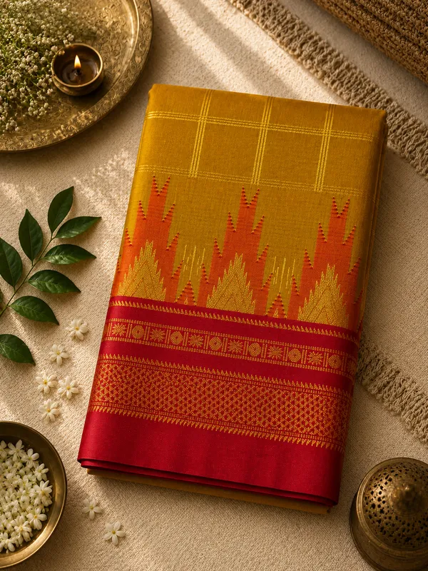 Ilkal_Saree_with_Zari_Checked_Pattern