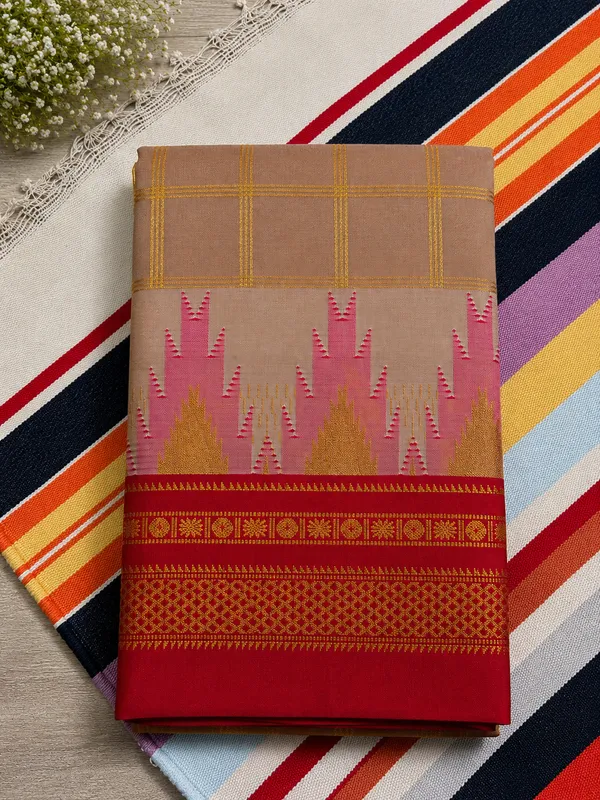 Ilkal_Saree_with_Zari_Checked_Pattern