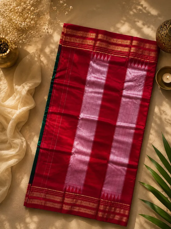 Blue_Narayanpet_Saree_with_Temple_Weave