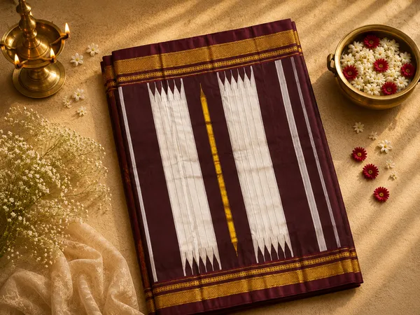 Ilkal_Saree_with_Zari_Checked_Pattern
